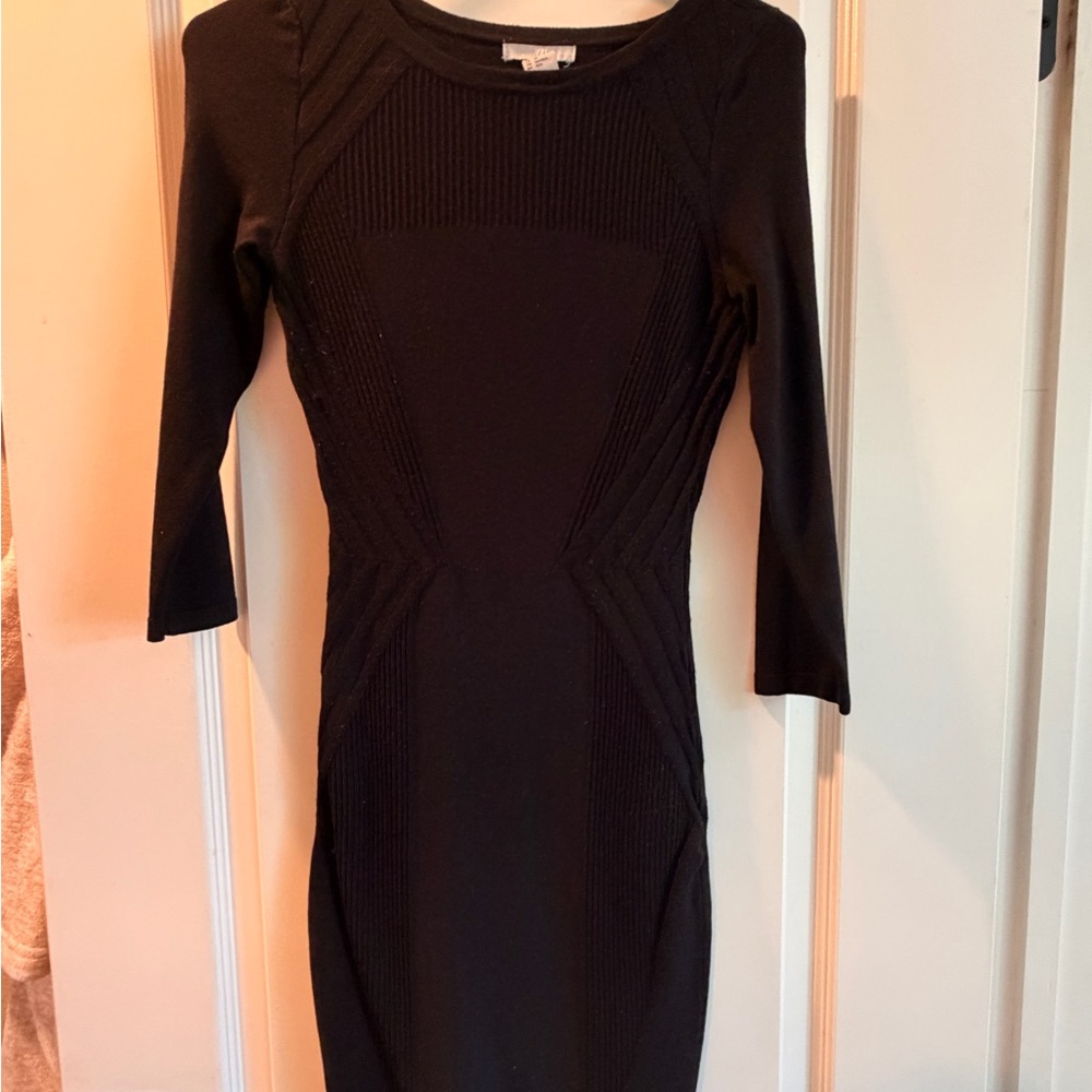 H&M Black Fitted Knit Dress - Women's